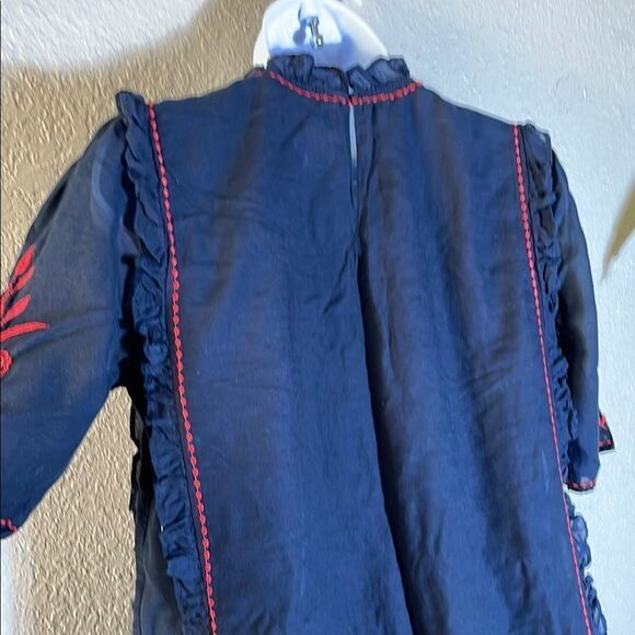 Zara mini Black and Red Embroidered Dress - Picture 9 of 9